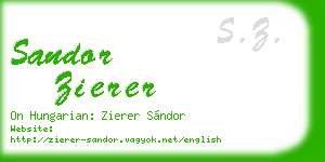 sandor zierer business card